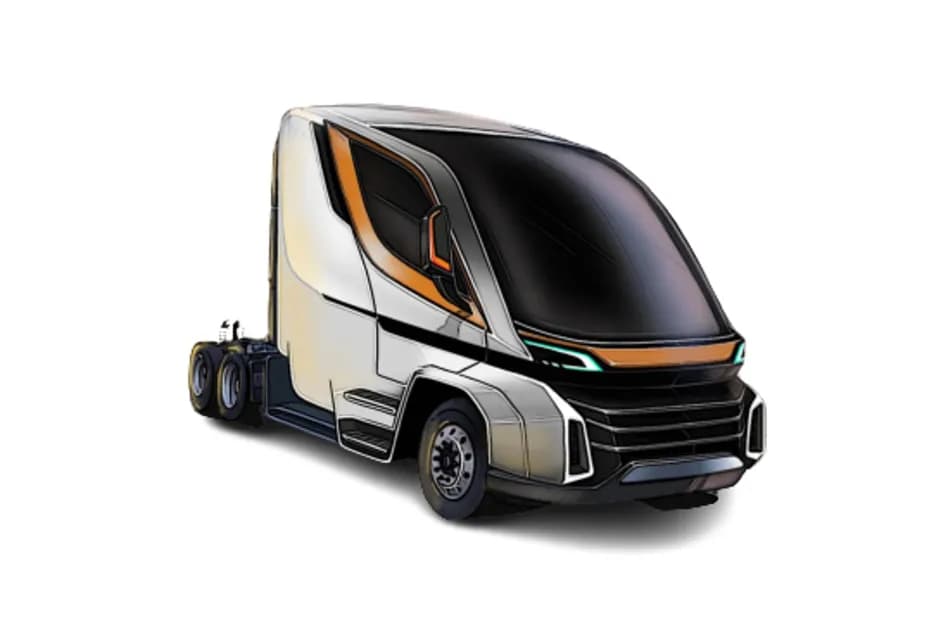 Triton EV Semi Truck Spanish White