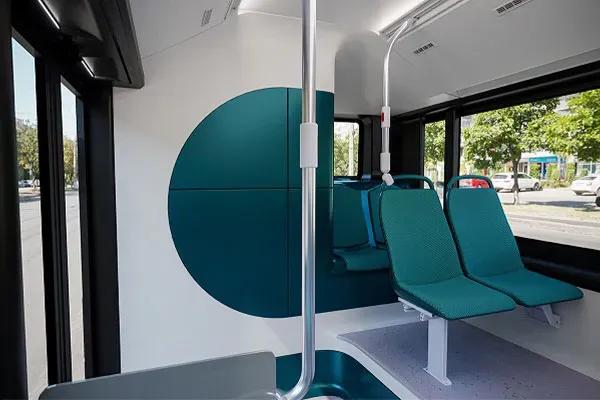 Switch Mobility electric bus seat and door view
