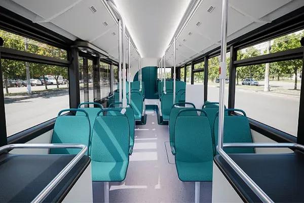 Switch Mobility e1 EV bus passengers seat view