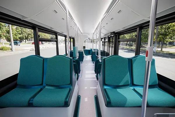 Switch Mobility e1 electric bus passenger seat view