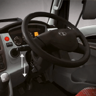 Four spoke soft touch steering wheel