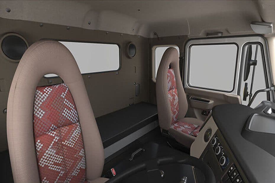 Tata Signa 2821.T Truck Cabin Interior Side View with Seats and Sleeper