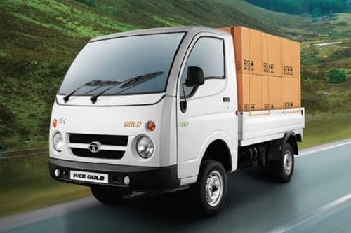 Tata ACE Gold CNG Plus front three-quarter driving shot - CNG cargo delivery mini truck India 2026