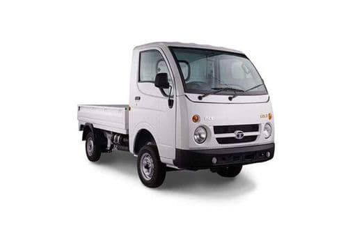 Tata ACE Gold front three-quarter view - empty flatbed load body mini truck India 2026