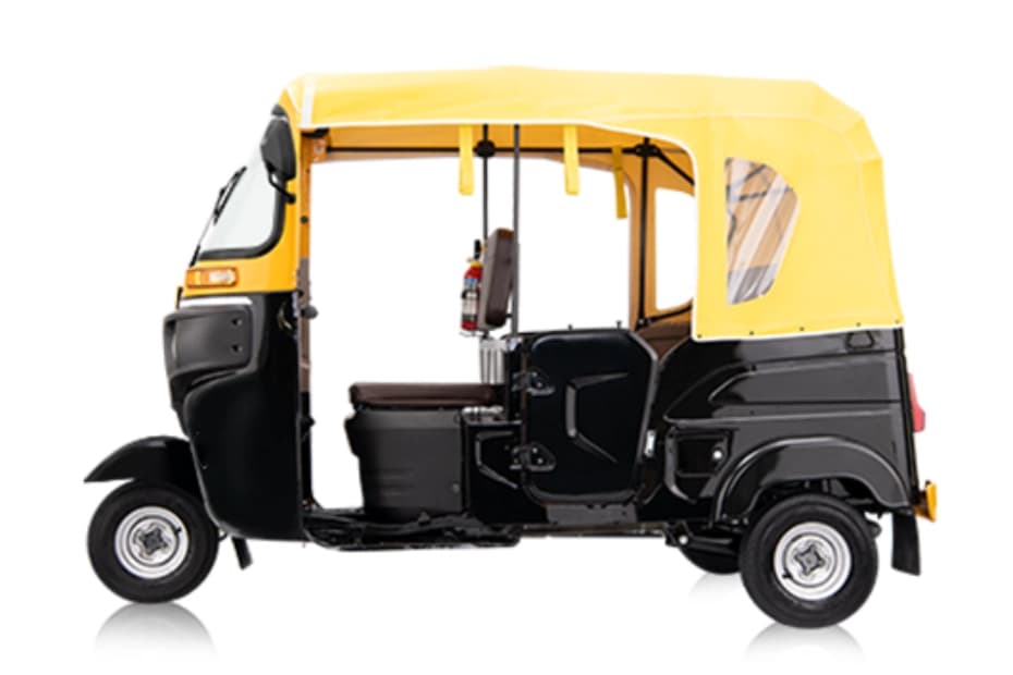 Bajaj RE Black Yellow Left Side View