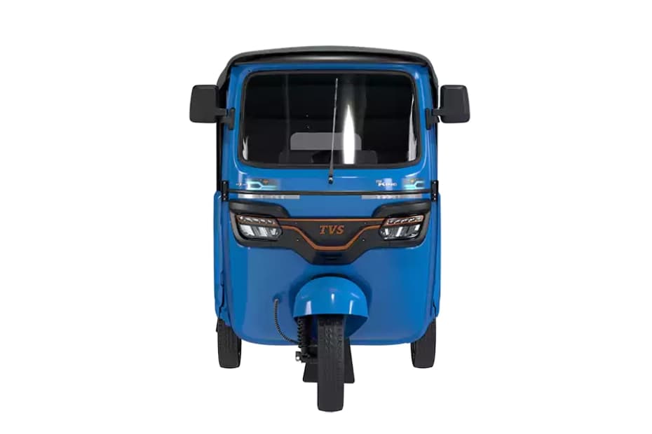 TVS King EV Max Neptune Blue Front View