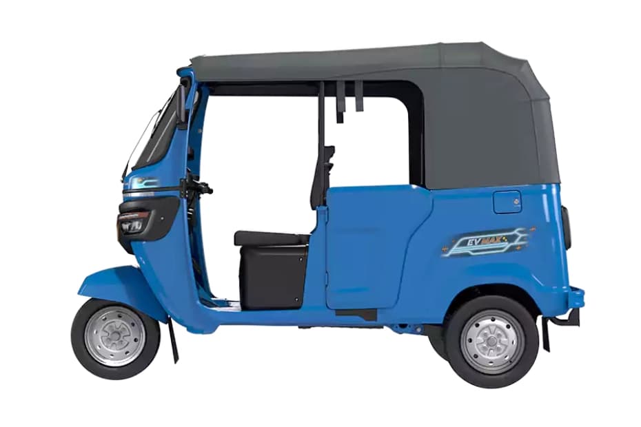 TVS King EV Max Neptune Blue Left Side View
