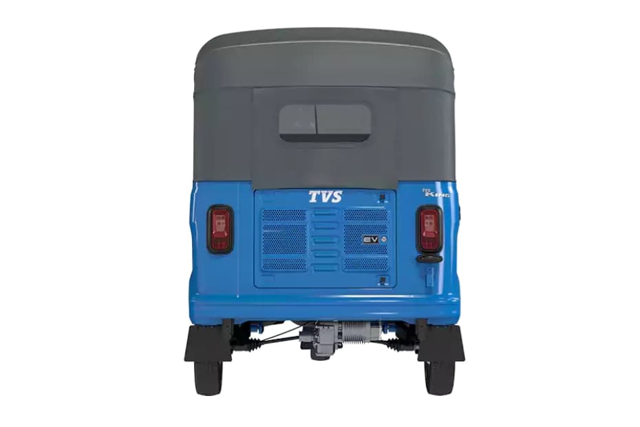 TVS King EV Max Neptune Blue Rear View