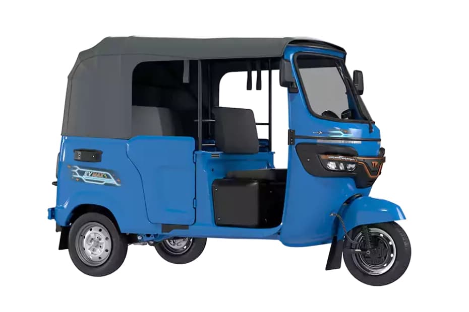 TVS King EV Max Neptune Blue Right Front Three Quarter