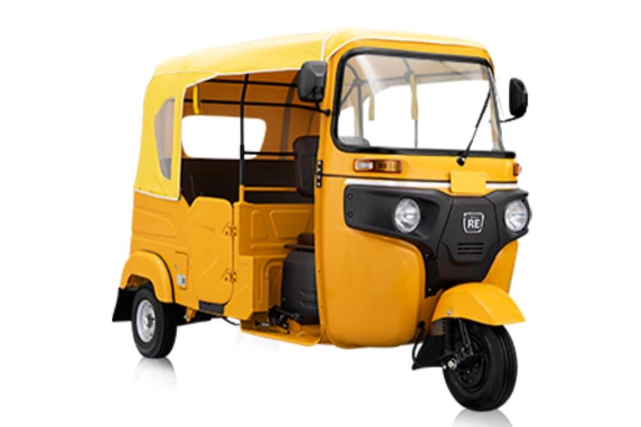 Bajaj RE Golden Yellow Right Front Three Quarter Bajaj RE Golden Yellow Right Front Three Quarter