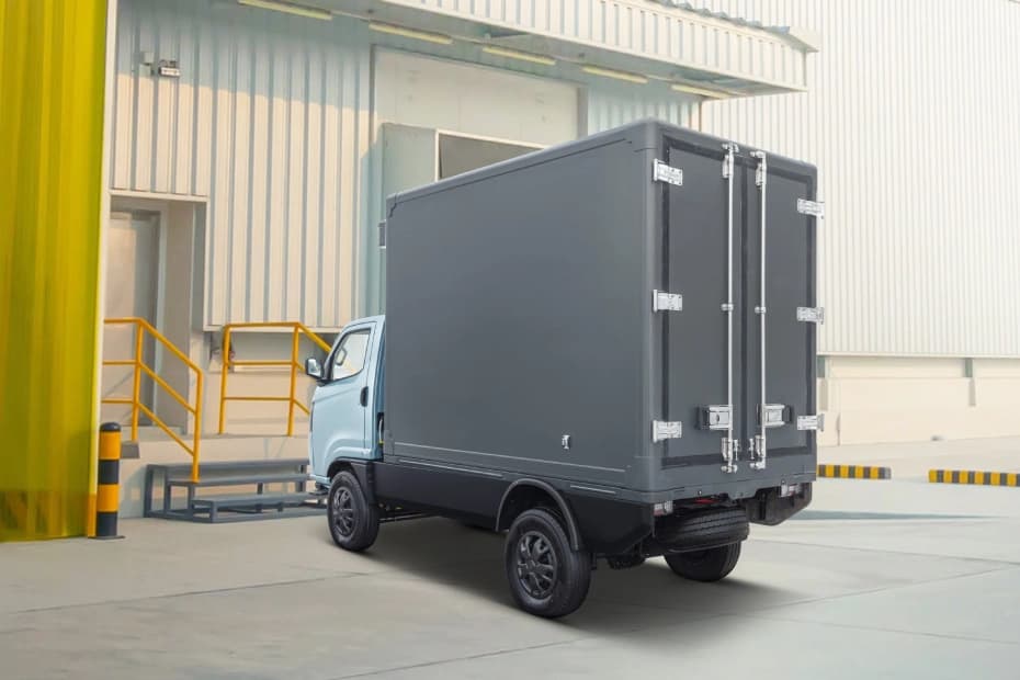 Tata Intra EV Pickup Left Rear Three Quarter Tata Intra EV Pickup Left Rear Three Quarter