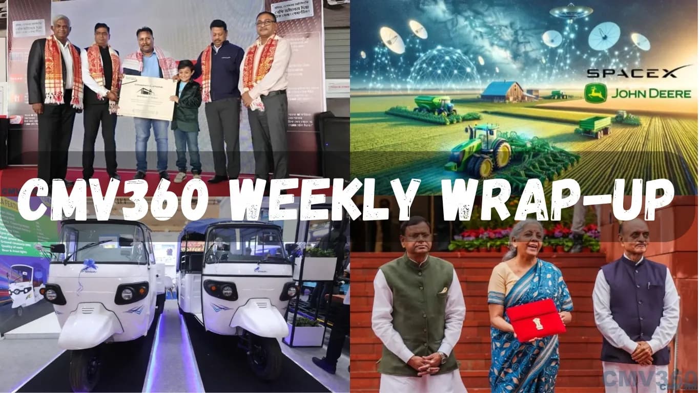 CMV360 Weekly Wrap-Up | 26th Jan – 1st Feb 2025: Mahindra’s 87th Dealership, Tata Motors Hydrogen Trucks, Khalsa EV’s Electric 3-Wheelers, Budget 2025 Highlights, and More