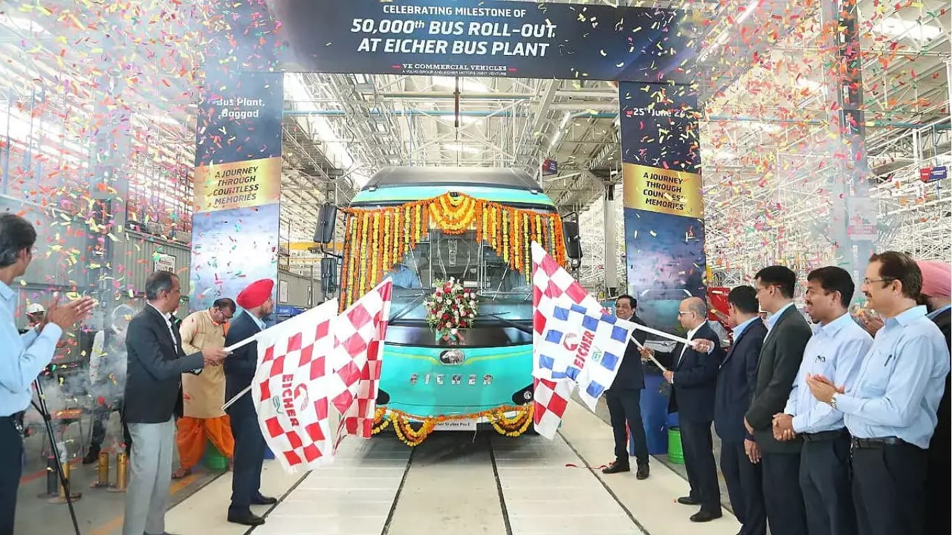 Eicher Trucks & Buses Celebrates 50,000th Bus from Baggad Plant