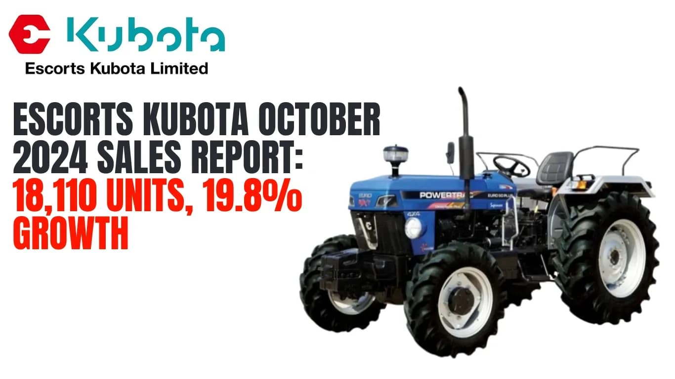 Escorts Kubota October 2024 Sales Report: 18,110 Units, 19.8% Growth