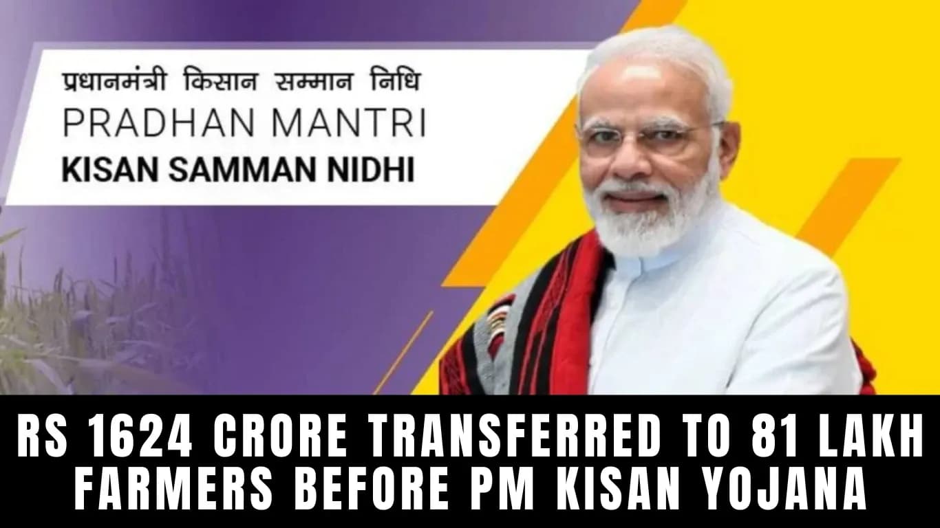 Rs 1624 Crore Transferred to 81 Lakh Farmers Before PM Kisan Yojana