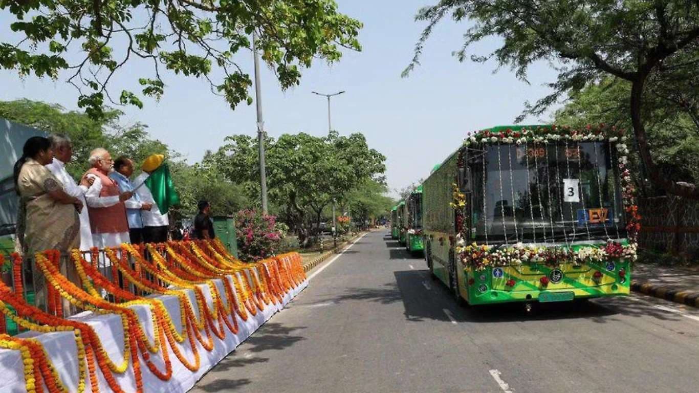 PM Modi Flags Off 200 Electric Buses and Starts Tree Campaign on World Environment Day PM Modi launched a fleet of 200 electric buses in Delhi to boost green public transport.