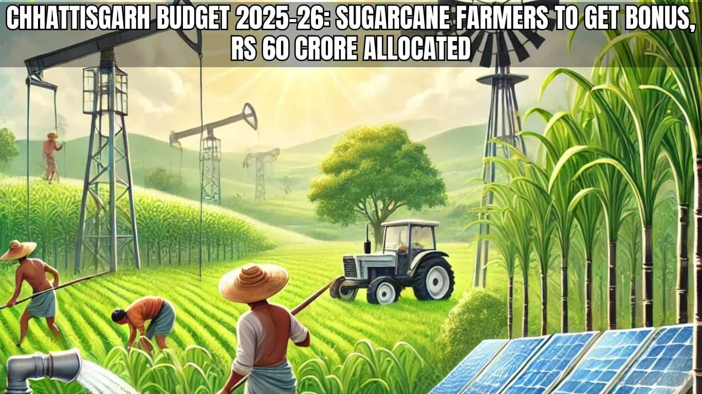 சத்தீஸ்கர் பட்ஜெட் 2025—26: கரும்பு விவசாயிகளுக்கு போனஸ் கிடைக்கும், 60 கோடி ரூபாய் ஒதுக்கப்பட்டது Chhattisgarh Budget 2025â26 Sugarcane Farmers to Get Bonus, Rs 60 Crore Allocated.webp