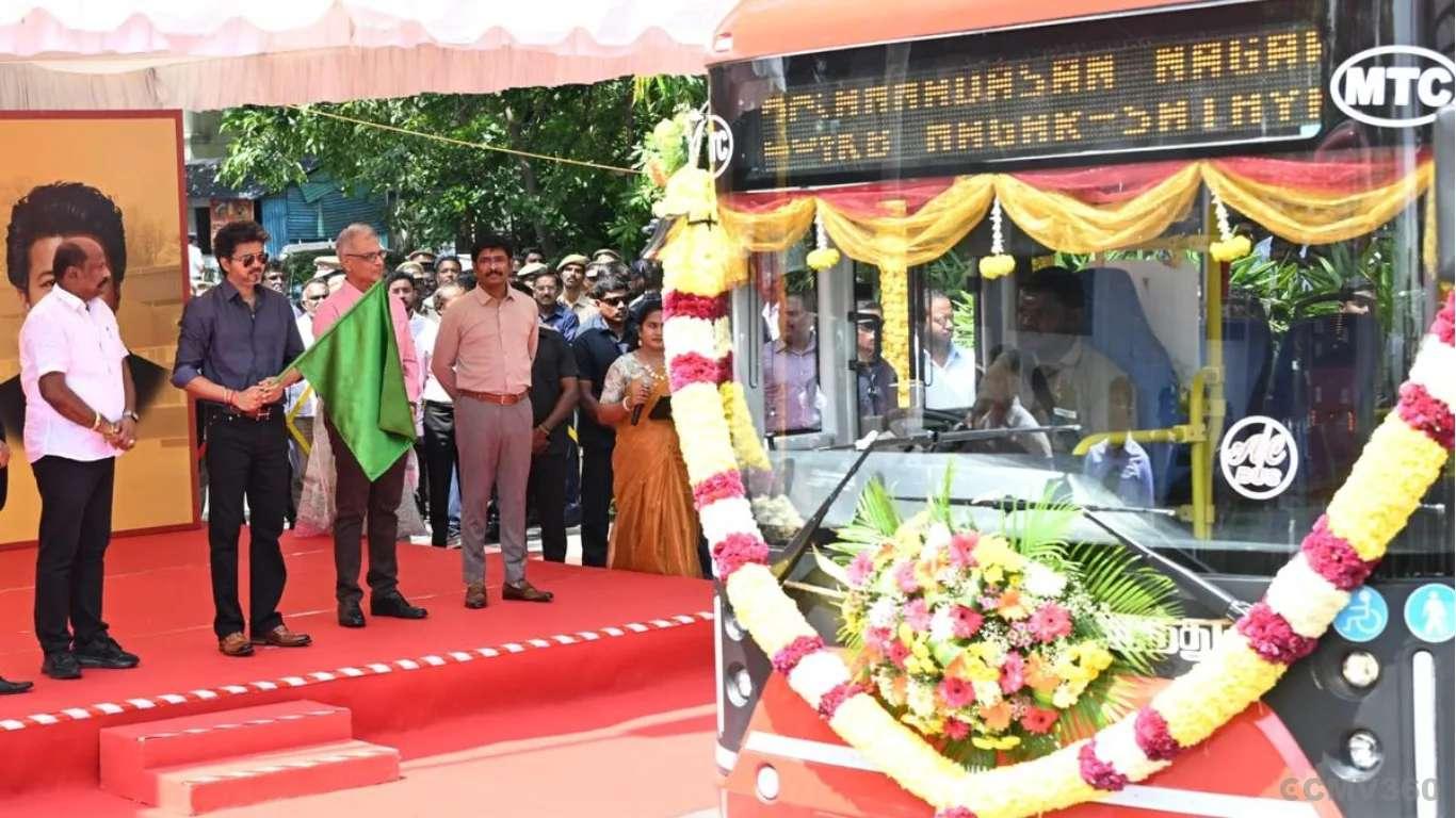 Tamil Nadu CM Vijay Flags Off 250 New Buses for MTC and TNSTC, Expands Electric Bus Push Tamil Nadu CM Vijay Flags Off 250 New Buses for MTC and TNSTC, Expands Electric Bus Push