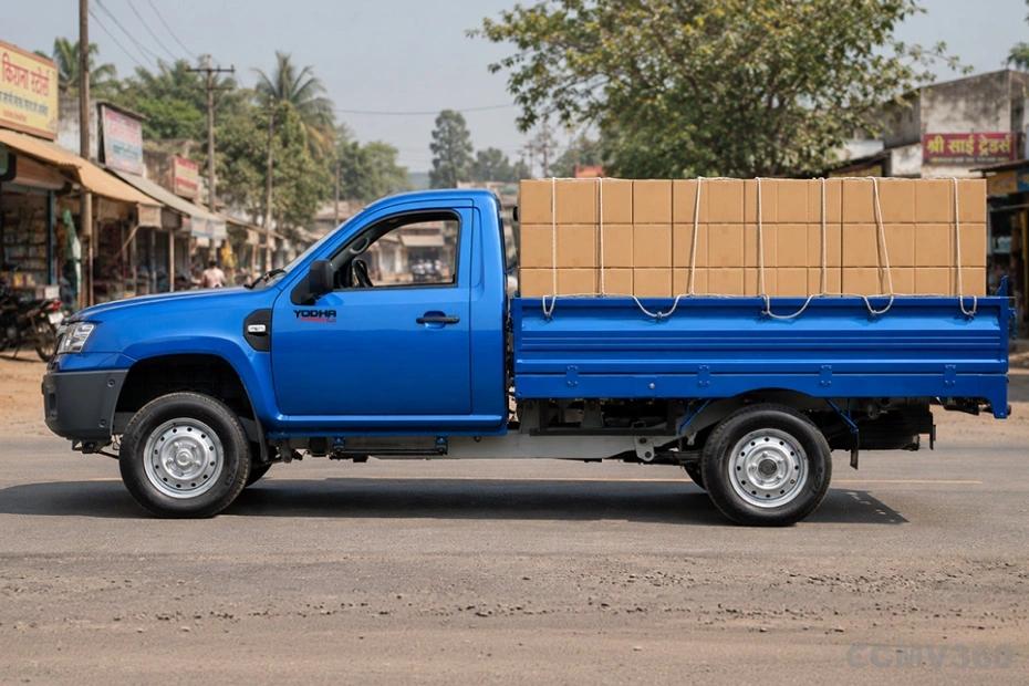 Tata Yodha 2.0 blue colour pickup Left Side Profile Tata Yodha 2.0 blue colour pickup Left Side Profile