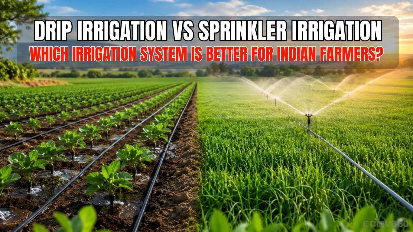 ड्रिप इरिगेशन बनाम स्प्रिंकलर इरिगेशन: भारतीय किसानों के लिए कौन सी सिंचाई प्रणाली बेहतर है? Drip Irrigation vs Sprinkler Irrigation: Which Irrigation System Is Better for Indian Farmers?