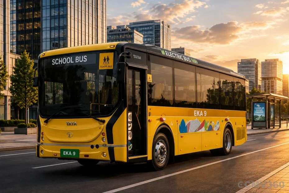 EKA 9M School Bus Three Quarter View EKA 9M School Bus Three Quarter View