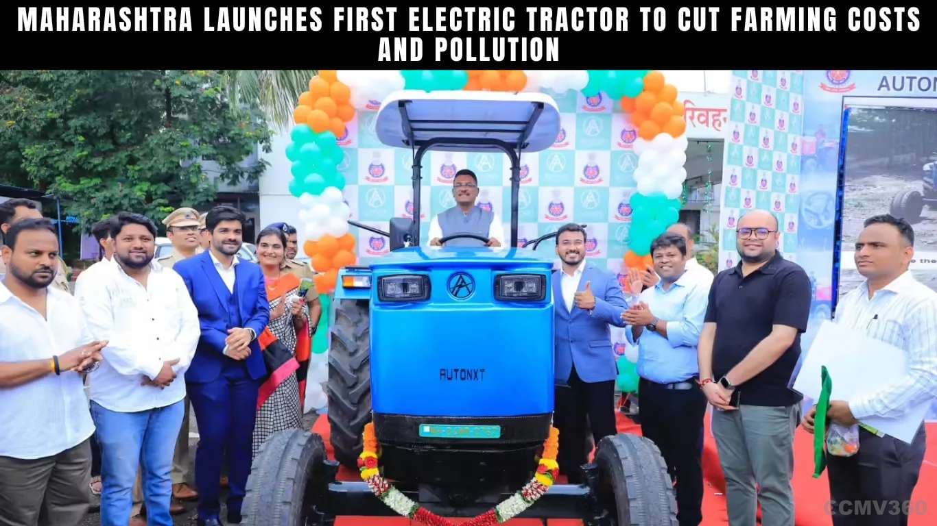 Maharashtra Launches First Electric Tractor to Cut Farming Costs and Pollution Maharashtra Launches First Electric Tractor to Cut Farming Costs and Pollution.webp