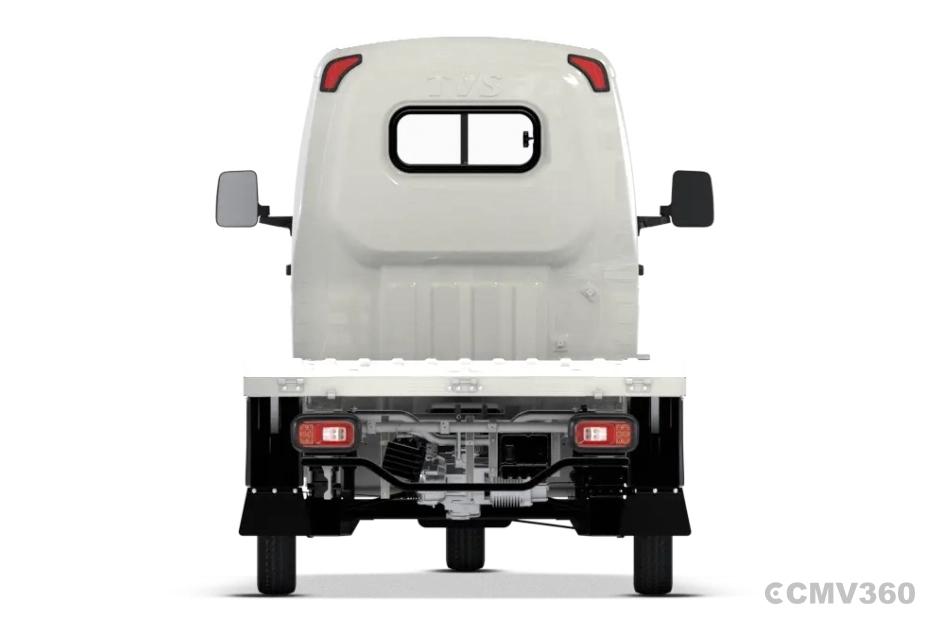 TVS King Kargo HD EV Pristine White Platform Rear View TVS King Kargo HD EV Pristine White Platform Rear View