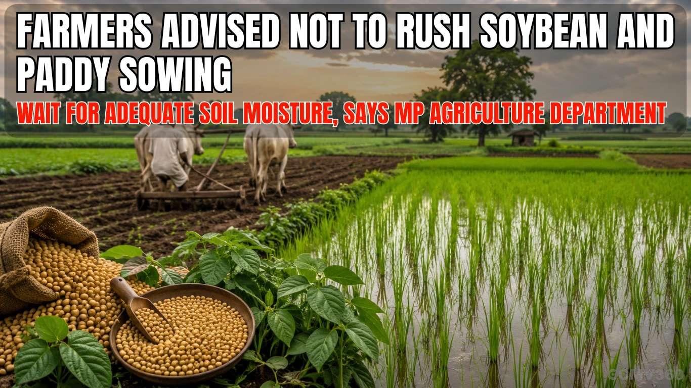 Farmers Advised Not to Rush Soybean and Paddy Sowing; Wait for Adequate Soil Moisture, Says MP Agriculture Department Farmers Advised Not to Rush Soybean and Paddy Sowing; Wait for Adequate Soil Moisture, Says MP Agriculture Department