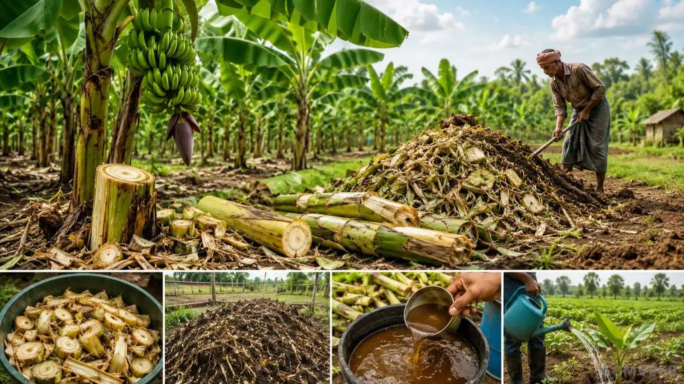 How Banana Stem Waste Becomes Free Organic Fertilizer for Sustainable Farming How Banana Stem Waste Becomes Free Organic Fertilizer for Sustainable Farming