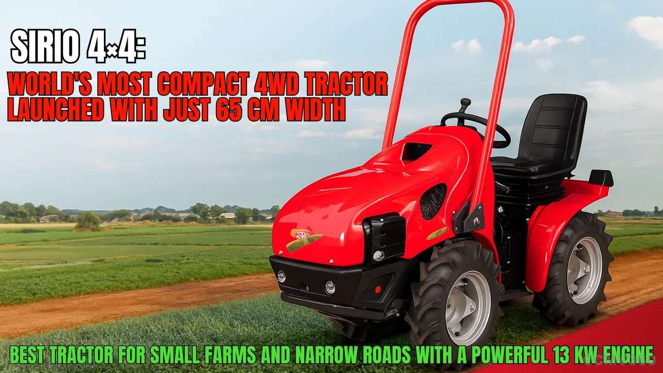 Sirio 4×4: World's Most Compact 4WD Tractor Launched With Just 65 cm Width Sirio 4Ã4.webp