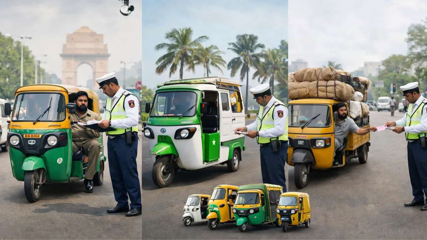 Auto Rickshaw (Three-Wheeler) Rules, Fines & Challans in India 2026 Auto Rickshaw (Three-Wheeler) Rules, Fines & Challans in India 2026