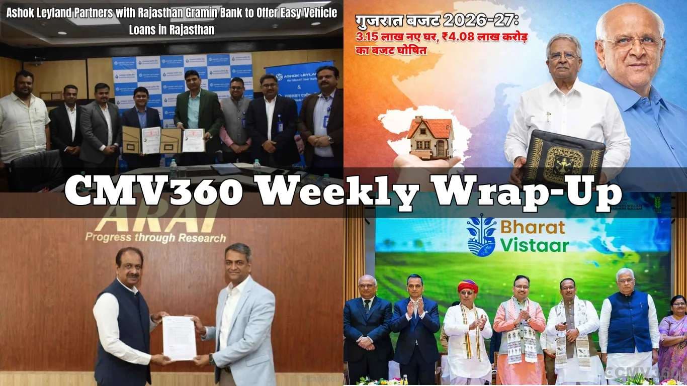 CMV360 Weekly Wrap-Up | 16–20 Feb 2026: PM e-Bus Rollout, Electric Bus Approvals, Ashok Leyland Expansion, Tractor Export Revival, AI Farming Push, Ladli & Budget Highlights CMV360 Weekly Wrap-Up | 16–20 Feb 2026: PM e-Bus Rollout, Electric Bus Approvals, Ashok Leyland Expansion, Tractor Export Revival, AI Farming Push, Ladli & Budget Highlights