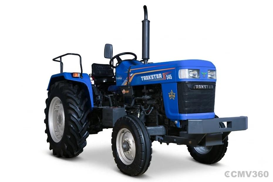 Trakstar 545 Gromax blue tractor front three-quarter view Trakstar 545 Gromax blue tractor front three-quarter view