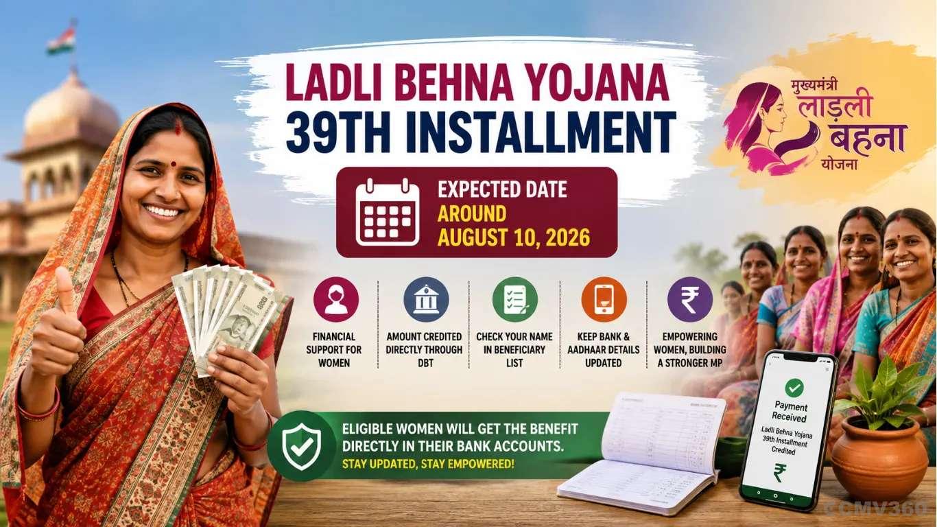 Chief Minister Ladli Behna Yojana 39th Installment: Expected Date, Beneficiary List Check, Eligibility and Payment Status Chief Minister Ladli Behna Yojana 39th Installment: Expected Date, Beneficiary List Check, Eligibility and Payment Status