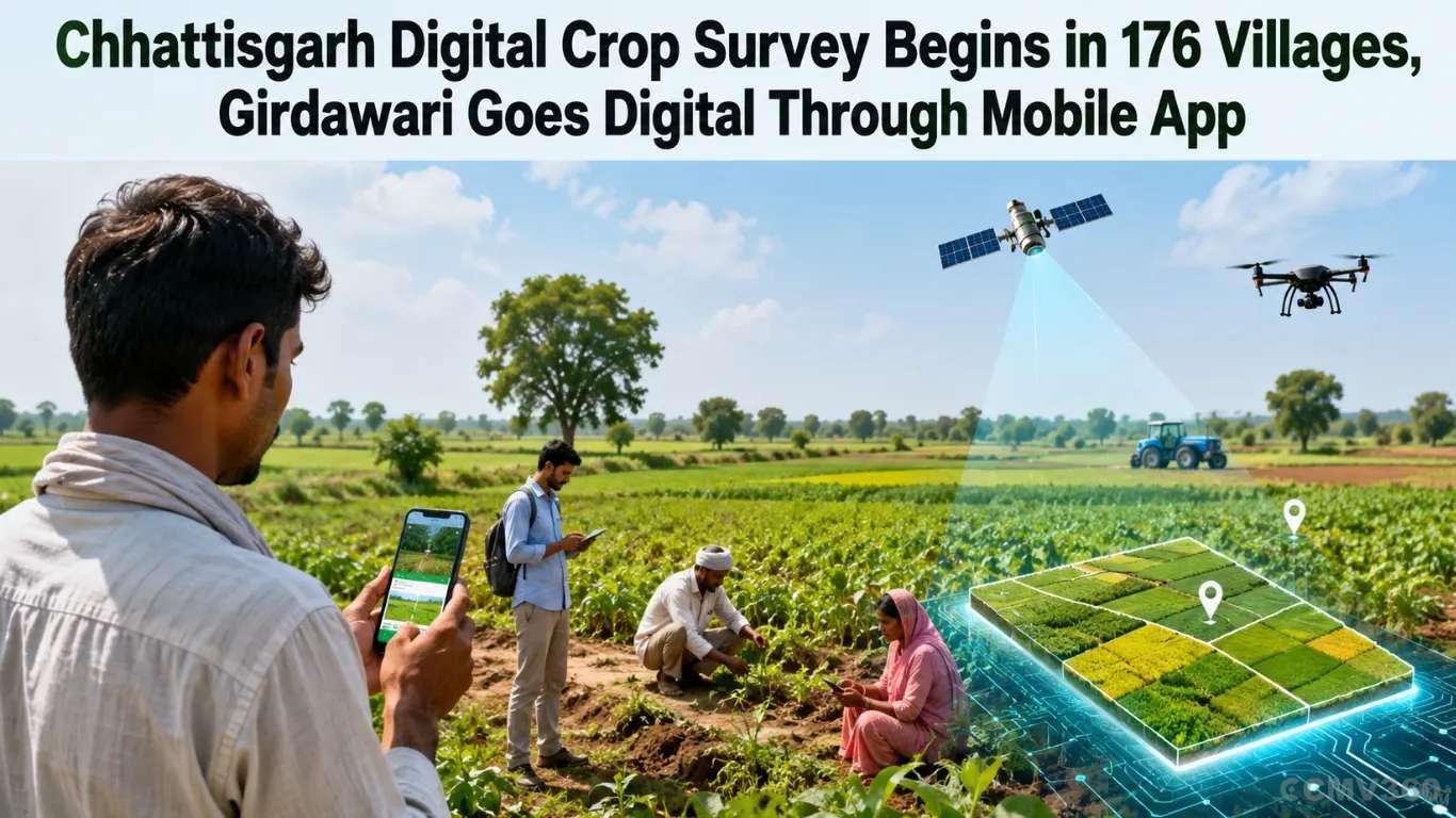Chhattisgarh Digital Crop Survey Begins in 176 Villages, Girdawari Goes Digital Through Mobile App Chhattisgarh Digital Crop Survey Begins in 176 Villages, Girdawari Goes Digital Through Mobile App