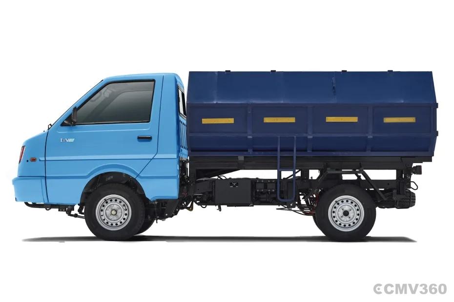 Switch Mobility IeV3 electric mini truck side view with blue tipper body Switch Mobility IeV3 electric mini truck side view with blue tipper body