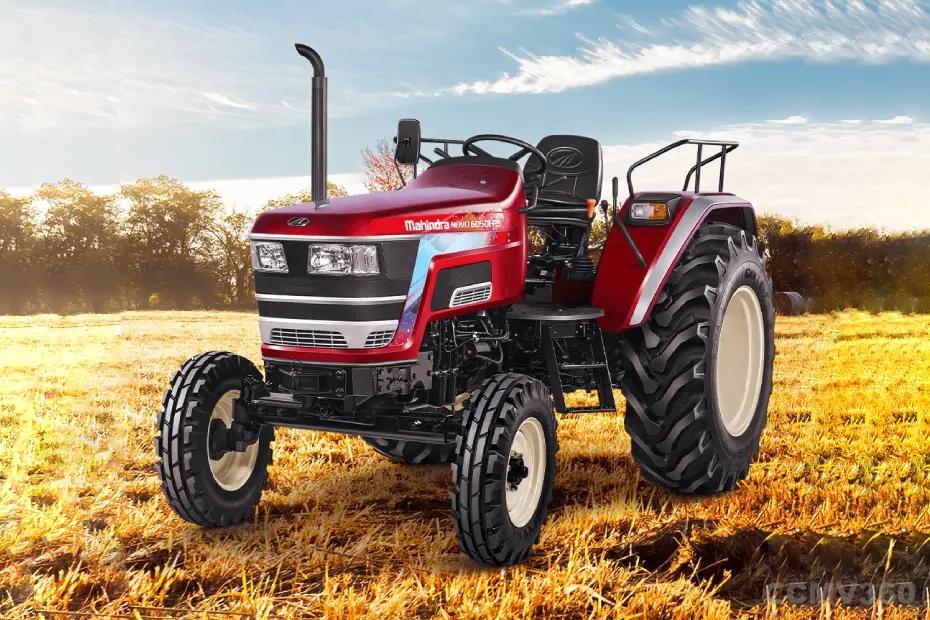 Mahindra NOVO 605 DI PP V1 tractor front three quarter view Mahindra NOVO 605 DI PP V1 tractor front three quarter view