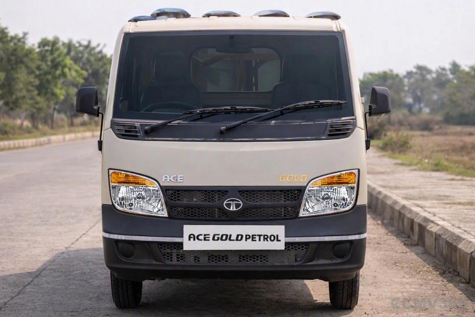 Tata Ace Gold Petrol Beige Colour Mini Truck Front Exterior View Showing Front Grille and Headlights design Tata Ace Gold Petrol Beige Colour Mini Truck Front Exterior View Showing Front Grille and Headlights design
