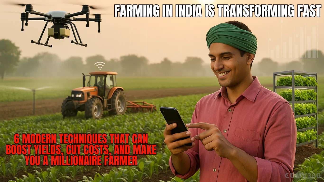 Farming in India is Transforming Fast: 6 Modern Techniques That Can Boost Yields, Cut Costs, and Make You a Millionaire Farmer Farming in India is Transforming Fast.webp