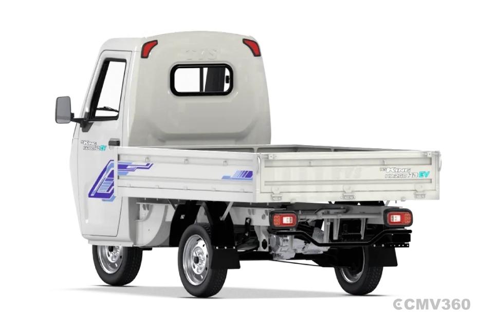 TVS King Kargo HD EV Pristine White FSD Left Rear Three Quarter TVS King Kargo HD EV Pristine White FSD Left Rear Three Quarter