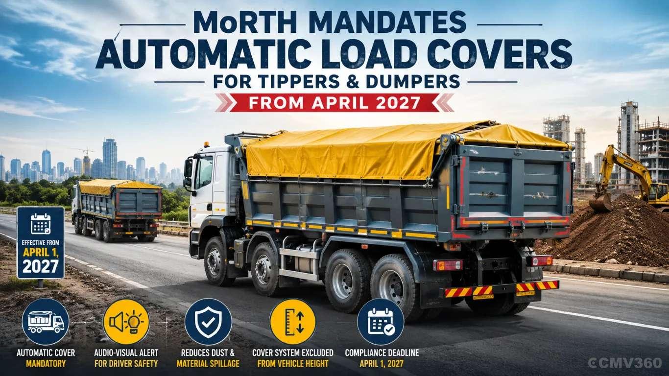 MoRTH Mandates Automatic Load Covers for Tippers and Dumpers From April 2027 MoRTH Mandates Automatic Load Covers for Tippers and Dumpers From April 2027