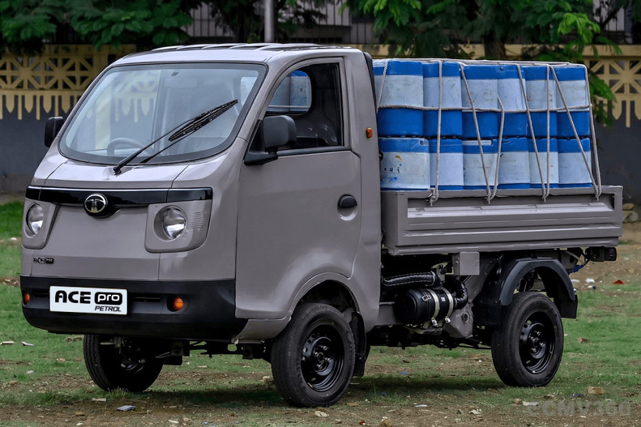 Tata Ace Pro Petrol Grey Colour Mini Truck Left Front Side Exterior View Tata Ace Pro Petrol Grey Colour Mini Truck Left Front Side Exterior View