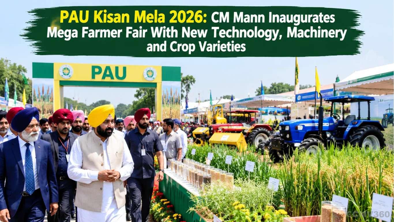 PAU Kisan Mela 2026: CM मान ने नई तकनीक, मशीनरी और फसल की किस्मों के साथ मेगा किसान मेले का उद्घाटन किया PAU Kisan Mela 2026: CM Mann Inaugurates Mega Farmer Fair With New Technology, Machinery and Crop Varieties