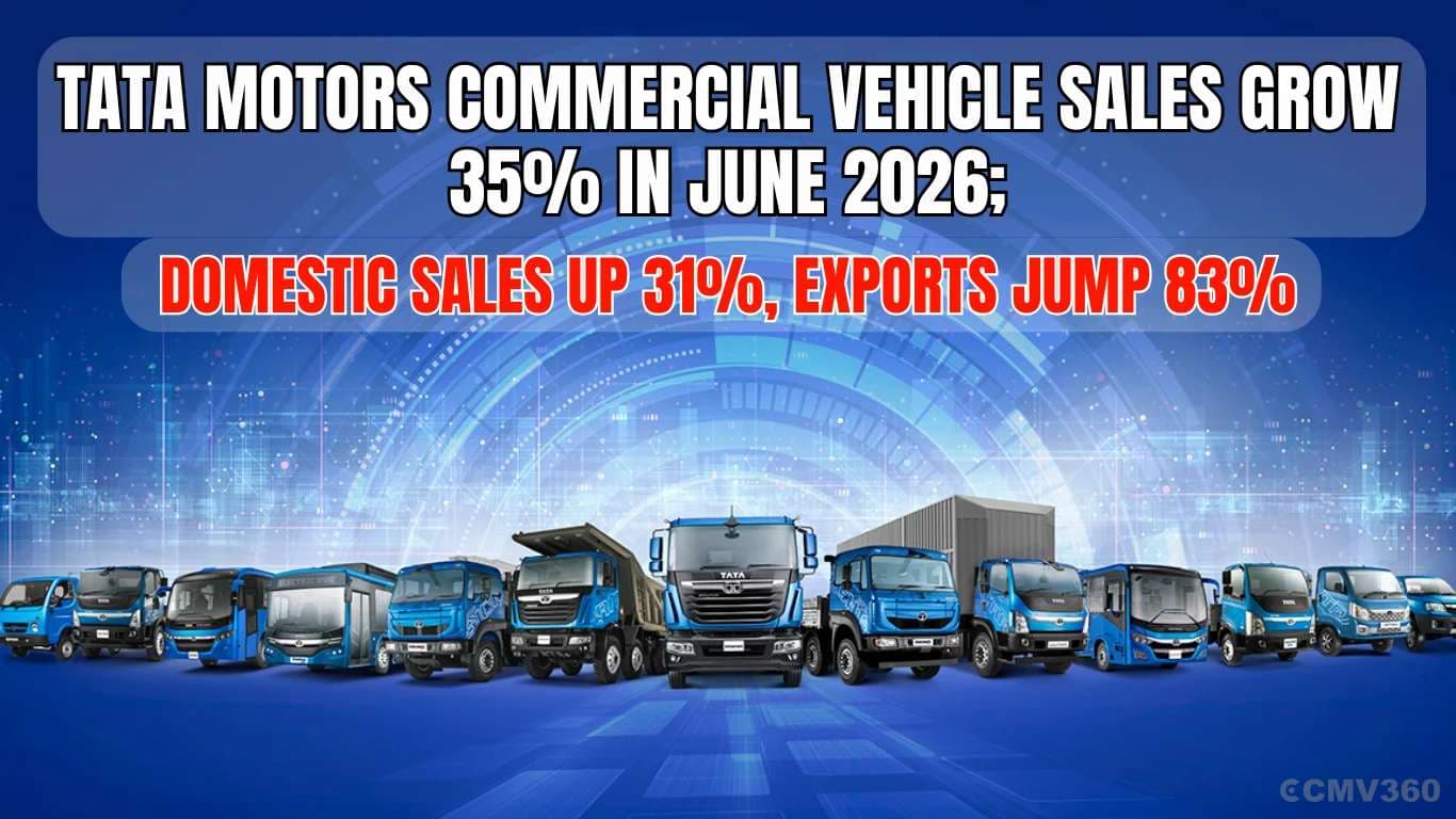 Tata Motors Commercial Vehicle Sales Grow 35% in June 2026; Domestic Sales Up 31%, Exports Jump 83% Tata Motors Commercial Vehicle Sales Grow 35% in June 2026; Domestic Sales Up 31%, Exports Jump 83%