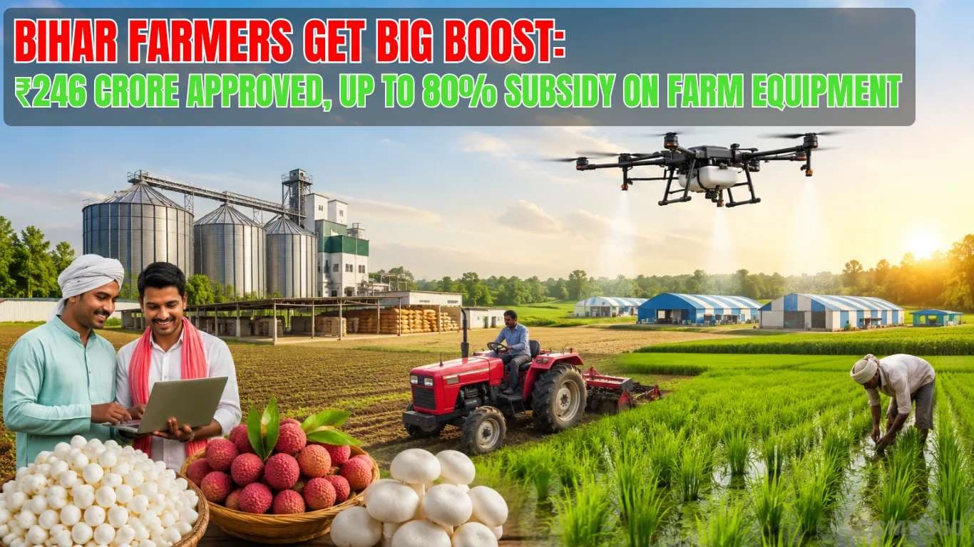 Bihar Farmers Get Big Boost: ₹246 Crore Approved, Up to 80% Subsidy on Farm Equipment Bihar Farmers Get ₹246 Crore Boost, Up to 80% Subsidy on Farm Equipment