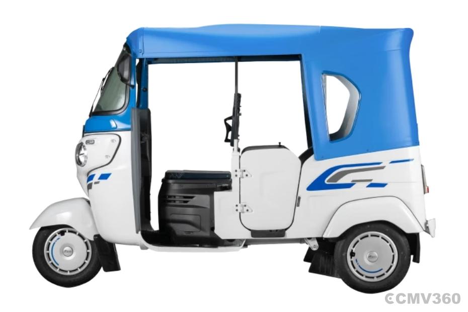 Bajaj WEGO P50 White & Blue Left Side View Bajaj WEGO P50 White & Blue Left Side View