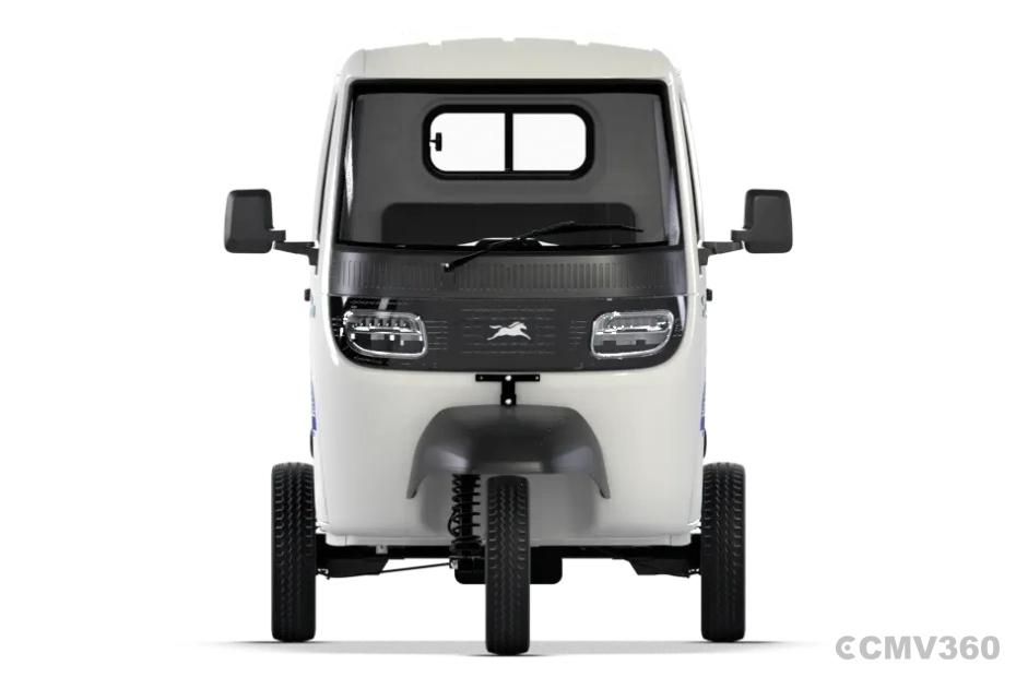 TVS King Kargo HD EV Pristine White CBC Front View TVS King Kargo HD EV Pristine White CBC Front View