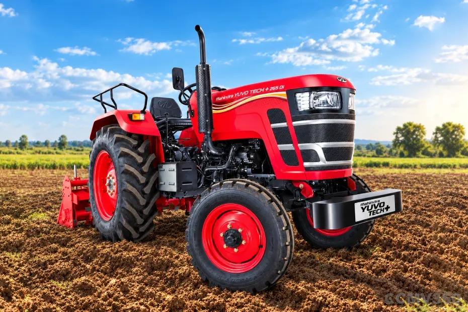Mahindra Yuvo Tech Plus 265 DI 2WD tractor right front three quarter view Mahindra Yuvo Tech Plus 265 DI 2WD tractor right front three quarter view
