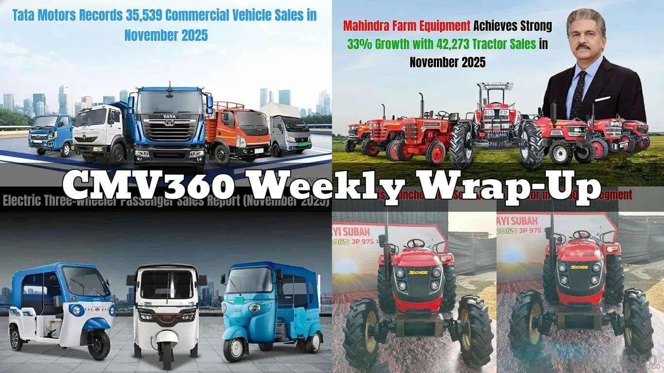 CMV360 Weekly Wrap-Up | 1st–6th Dec 2025: VinFast EV Buses, Mahindra & Sonalika Tractor Records, Moonrider Funding, CV Sales Surge & EV 3-Wheeler Boom CMV360 Weekly Wrap-Up | 1st–6th Dec 2025: VinFast EV Buses, Mahindra & Sonalika Tractor Records, Moonrider Funding, CV Sales Surge & EV 3-Wheeler Boom