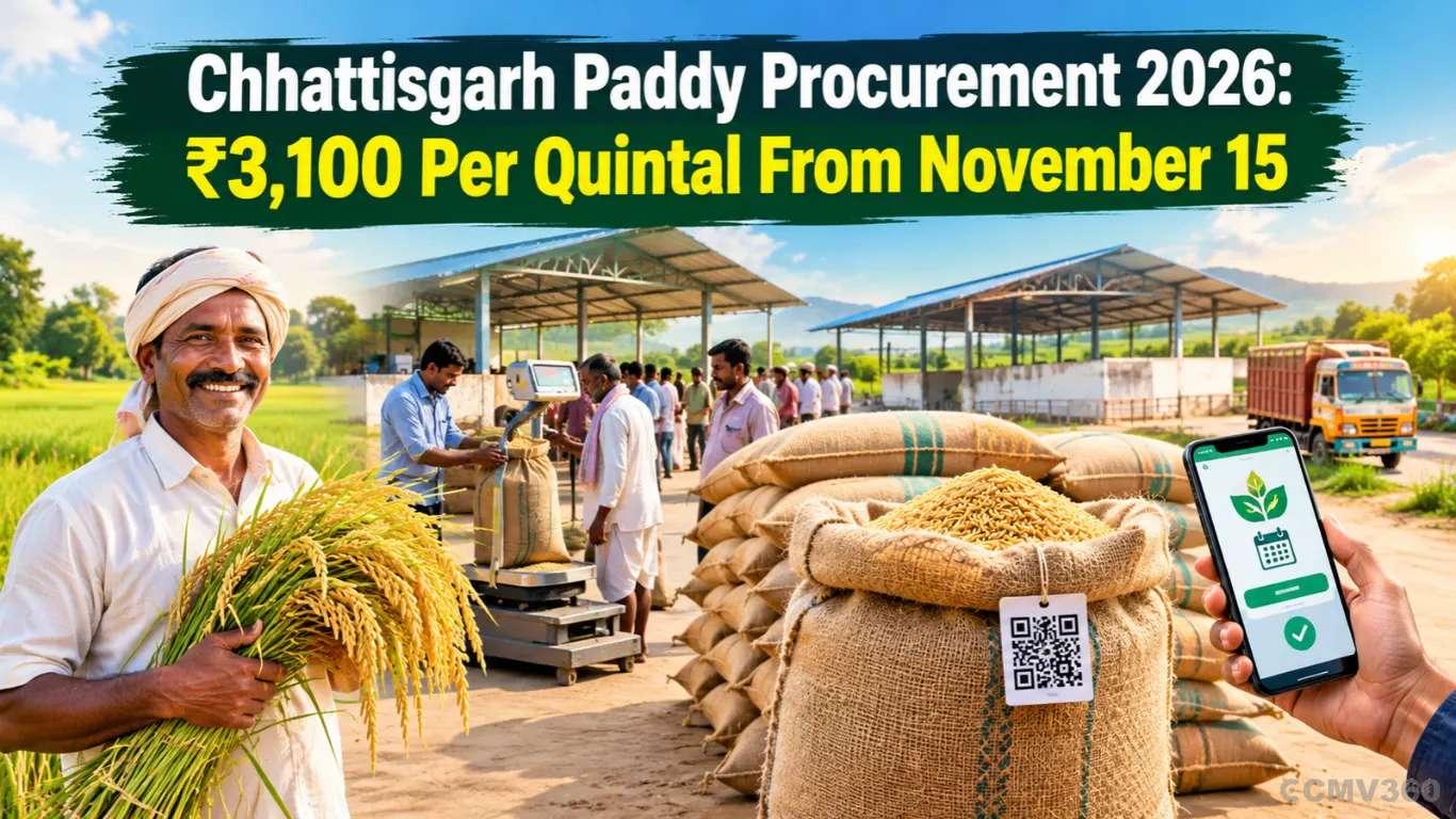 Chhattisgarh Paddy Procurement 2026: ₹3,100 Per Quintal From November 15 Chhattisgarh Paddy Procurement 2026: ₹3,100 Per Quintal From November 15